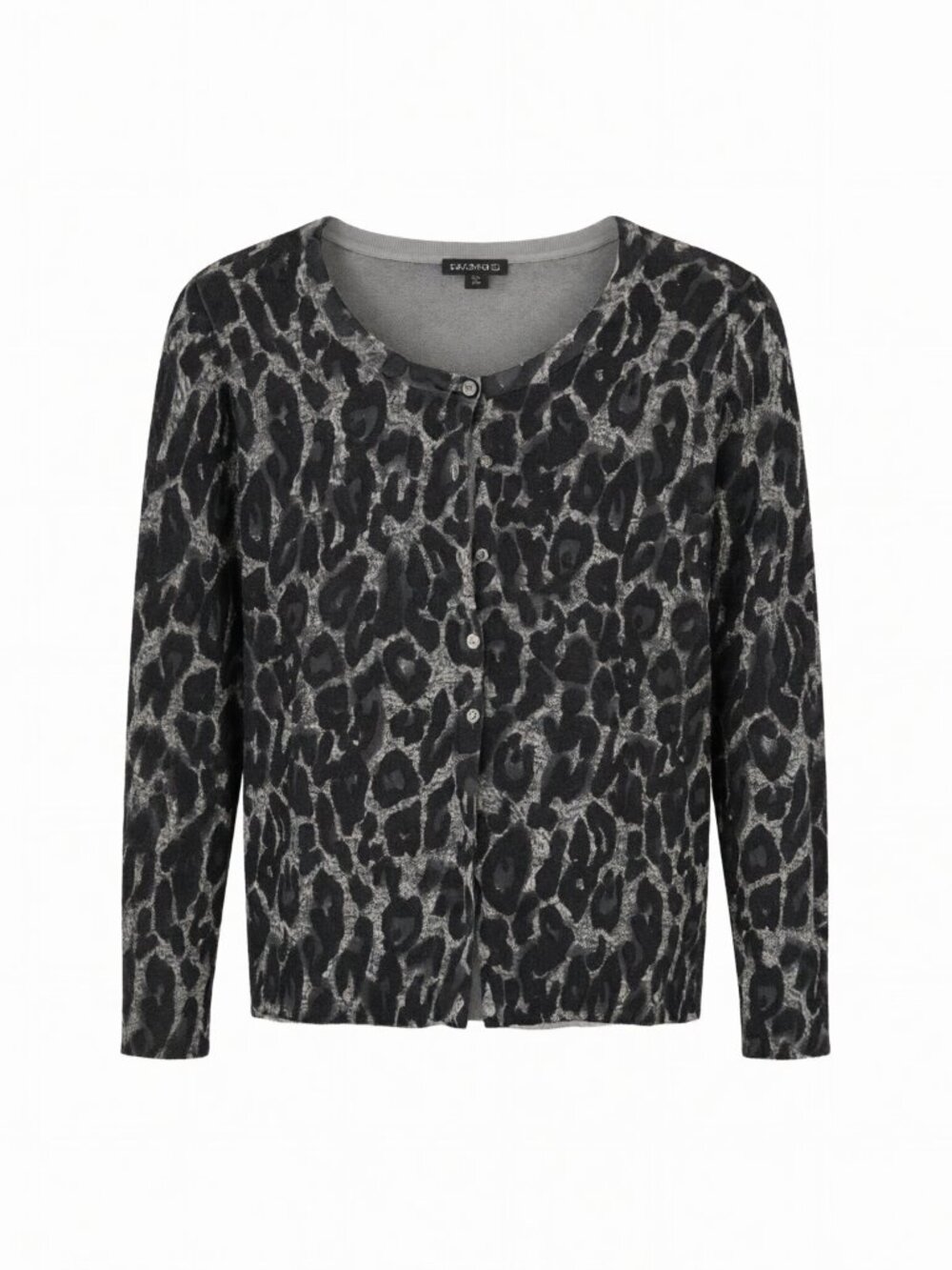 George Black Gray Leopard Print Cardigan M